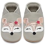 IceUnicorn Krabbelschuhe Baby Lauflernschuhe Jungen Mädchen Weicher Leder Babyhausschuhe Kleinkind...