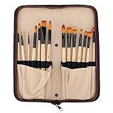 Pinsel-Sets, multimodale Ölpinsel aus Nylonhaar mit gelber Pinsel-Aufbewahrungstasche für Maler,...