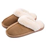 Misolin Damen Herren Hausschuhe Winter Warme Faux Pelz Slippers Weiche Flache Plüsch Pantoffeln...