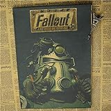 Abraham Poster Vintage Fallout 3 4 Spiel Leinwand Poster Bar Kinderzimmer Wohnkultur Spiel Zeichnung...