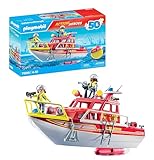 PLAYMOBIL Action Heroes 71598 Feuerlöschboot, Rettungsmission auf dem Wasser, schwimmfähiges Boot...