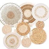 9 Stück Boho-Wandkorb-Set, gewebte Wandkorbdekoration, Seegras, Rattan, Boho-Wanddekoration,...