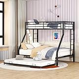 Etagenbett Kinderbett 200x140/200x90cm, Metallbett mit ausziehbarem Bett, Hochbett mit Leiter auf...