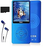 MP3-Player, Musik-Player mit 16GB Micro SD Karte, Ultra Slim Musik-Player mit eingebautem...