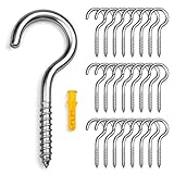 HuiJinXin 25 Stück Kleine Haken zum Schrauben, Schraubhaken mit Gewinde, Hakenschrauben...
