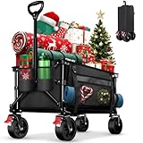 BELEEV Bollerwagen Faltbar mit Bremsen, Handwagen Faltbarer Groß XXL All Terrain Räder,...