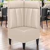 GGMMÖBEL Miami | Gastro Eckbank | B:H 64 x 128 cm | Creme | Gestreift | Leder | Bistro Eckbank