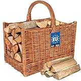 KOTARBAU® Weidenkorb für Brennholz - 45 x 29 x 45 cm - Holzkorb für Kaminholz - Erntekorb -...