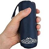 Outdoro Hüttenschlafsack, Ultra-Leichter Reise-Schlafsack, nur 200 g aus Mikrofaser, dünn & klein,...