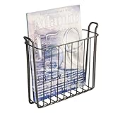 mDesign Zeitungshalter für die Wand – schöner Zeitschriftensammler aus Metall für Badezimmer,...