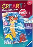 Ravensburger CreArt Malen nach Zahlen ab 7: Meerjungfrauen, Malbuch, 24 Motive, Zauberpapier
