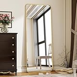 Koonmi Standspiegel mit abgerundeten Ecken, 58 x 168 cm Ganzkörperspiegel mit Ständer, großer...
