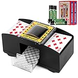 SZBJSMF Kartenmischer 2 Deck,Kartenmischmaschine Elektrische mit Batteries und 2 Poker für UNO,...