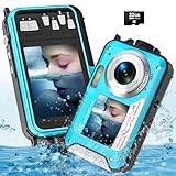 YISENCE Unterwasserkamera, UHD 4K 56MP Autofocus Digitalkamera wasserdichte mit Einer 32GB Karte...