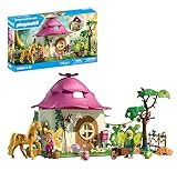 PLAYMOBIL | Magic Unicorns | Feenzuhause mit Goldeinhorn und Stall | Mit leuchtender Girlande für...