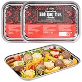 Navaris Edelstahl Grillschale 2er-Set - Grillkorb Gemüse - Grillpfännchen für Grill - Grill...