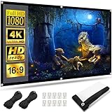 Leinwand Beamer 84 Zoll,HOPFROG Front und Rückprojektion Leinwand Faltbarer 16: 9 HD 4K Projector...