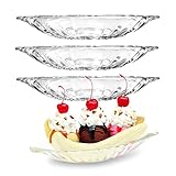 binsakao Banana Split Dish Boat, Eiscreme-Eisschale, Dessertschale, transparent, 4 Stück,180ml