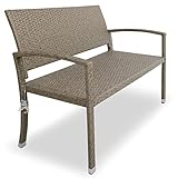 Casaria® Gartenbank Sitzbank Wetterfest Kunststoff 320kg Belastbarkeit Rückenlehne 122x58cm Garten...