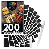 OfficeTree 200 x Tafelaufkleber zum Beschriften inklusive Kreidestift - 6 x 3 cm - Tafel Aufkleber...