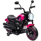 HOMCOM Elektro Kindermotorrad Elektromotorrad mit Scheinwerfer, Kinder 3 km/h Elektro Motorrad mit 2...