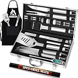 ROMANTICIST 31-teiliges Edelstahl-Grillwerkzeug-Set, robustes Grillzubehör für Männer und Frauen,...