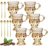 RANJIMA Gläser Mit Henkel 6er Set, Kaffeegläser Teegläser Kaffee Tee Glas Irish Coffee Gläser...