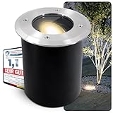 SSC-LUXon JUAVI Bodeneinbaustrahler aussen schwenkbar IP67 - mit LED GU10 3W warmweiß 230V -...