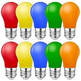 MZYOYO 10er Pack Bunte Glühbirnen E27,E27 LED Bunt Glühbirne außen Farbig 1W LED,Farbige LED...