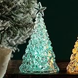 Kristall-Weihnachtsbaumdekoration mit Lichtern, leuchtender Weihnachtsbaum, klarer...