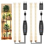 Vollspektrum 3500K LED-Pflanzenwachstumsstreifen – 2 Köpfe, 22cm, 3/9/12h Timer, 10 Dimmstufen,...