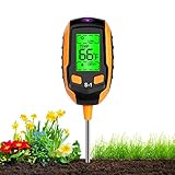 flintronic 4 in 1 Bodentester, Boden-pH-Meter, für Bodenfeuchtigkeit/pH-Tester/Sonnenlicht/Licht,...