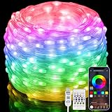 15M Lichterkette,[RGBIC] 150LEDs Wasserdicht Lichtschlauch Led Strip USB Plug in, mit Timer, 99+...