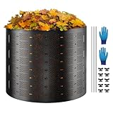 VEVOR Schnellkomposter 1000L Gartenkomposter 90x100cm Thermokomposter HDPE-Kunststoff Kompostierer...