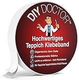 DIY Doctor Teppichklebeband Doppelseitig extra stark - 1x 21 mm x 20 m Teppich Klebeband -...