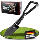 Klappspaten Fritz-Cell Bundeswehr Feldspaten Stil CC1 Mini mit Hacke und Tasche für Camping und...
