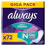 Always Dailies Fresh Slipeinlagen Damen Normal (72 Binden), Flexistyle, Gigapack, mit frischem Duft,...