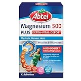 Abtei Magnesium 500 Plus Extra-Vital-Depot - hochdosiert - mit allen B-Vitaminen - für Muskeln,...
