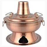 Yiustldd Old Beijing Chinese Hot Pot Kupfer, Hot Pot Mongolischer Hot Pot, reines Kupfer für...