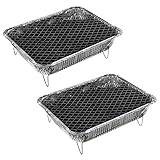 2x Aluminium Komplett Einweggrill mit Grillkohle und Anzünder Alu Picknick BBQ Camping Einweg Grill...