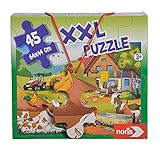 Noris 606031565 - XXL Riesenpuzzle, Urlaub auf dem Bauernhof - mit 45 Teilen (Gesamtgröße: 64 x 44...