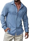 Meilicloth Herren Hemd Langarm Freizeithemd Regular Fit Oberhemd Button Down Hemd mit Brusttasche...