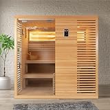 Home Deluxe - Traditionelle Sauna - Neola - 200 x 160 x 200 cm - für 5 Personen - Fichtenholz,...