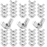 Moicstiy 50 Stück Flügelmuttern 6,35 mm 20 Edelstahl 304 Befestigungsteile für mechanische...