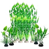 Aquarium Pflanzen 10 Stück Aquarium Dekoration künstliche Pflanzen Wasserpflanzen für Aquarien...