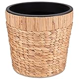 Decorasian Blumentopf rund geflochten aus Seegras mit Kunststoffeinsatz zum bepflanzen - Pflanztopf...
