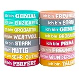 Getyjoe Inspirierenden Sprüchen Silikon Armbänder 40 Stück Motivationsarmbänder auf Deutsch 20,2...