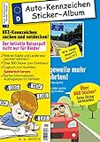 Kinder-Reisespiel KFZ-Kennzeichen Sticker-Sammelalbum fürs Handgepäck, Mitmachbuch für die...
