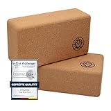 2 x Yoga Block VonBueren | Yogablöcke aus Kork | 22 x 12 x 7,5 cm je Yogablock | Yogazubehör für...