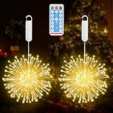 Indrnif 2 Stück Lichterkette Feuerwerk 2x120 LED Leuchtkugel,Hanging USB Feuerwerk Globe Lichter,8...
